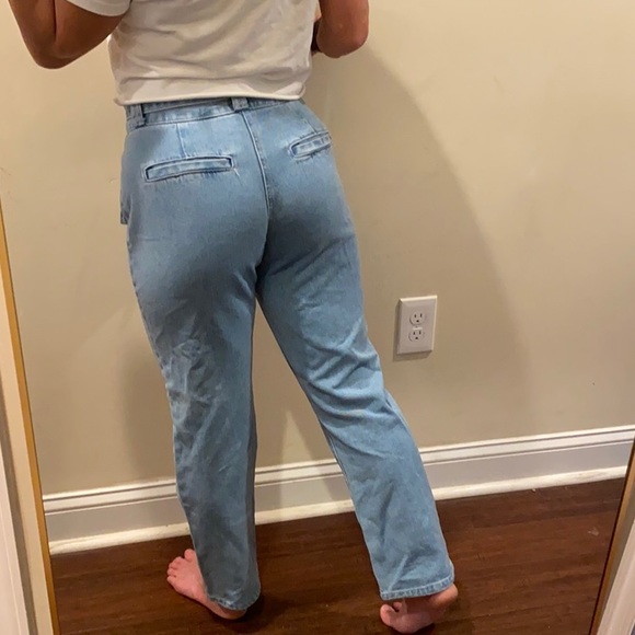 Forever 21 High Waist Tie Waist Straight Leg Jeans - Picture 5 of 13